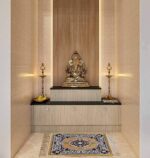 Prayer/Aasan/Puja/Meditation Multipurpose Mat Polyester 20x20 inches (Beige) - Image 3