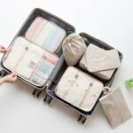 ABJI® Travel Organizer 7 in 1 Travel Laundry Cosmetics Luggage Packing Organizers Set Makeup Bags Organizer Packing Cubes with Shoe Bag for travel (Beige) - Image 5