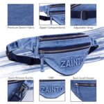 Zainto Denim Waist Bag for Men & Women | Stylish Fanny Bag with Adjustable Strap | Premium Denim Material, Dual Zipper Crossbody Mini Bag - Image 4