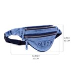 Zainto Denim Waist Bag for Men & Women | Stylish Fanny Bag with Adjustable Strap | Premium Denim Material, Dual Zipper Crossbody Mini Bag - Image 6