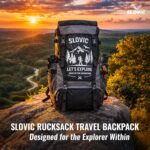 SLOVIC Rucksack Backpack Bag for Man & Women [55 LTR] | Travel Bag for Man with Separate Shoe Compartment | Travel Bag for Woman | Water Resistant Bag for Travelling - Image 3