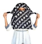 Switchon Cotton quality scarf mask Women Hijab for 12 yrs. and above (Black and White) Proudly Made in Inda - Image 3