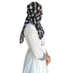 Switchon Cotton quality scarf mask Women Hijab for 12 yrs. and above (Black and White) Proudly Made in Inda - Image 6