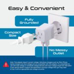 Ceptics Schuko, Germany, France, Spain Travel Adapter Plug with Dual USB - USA Input Type E/F - Ultra Compact Perfect for Cell Phones, Laptop, Camera Chargers, iWatch, iPad, iPhone and More (CTU-9) - Image 4