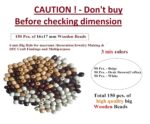 Q1 Beads Multipurpose Big Hole Wooden Beads - 150 Pieces. 16x17 mm Beige, Brown, White Tri Colors Mix (6 mm Hole) - Image 4