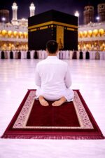 Janamaz Prayer Mat Turkey Soft Velvet | Namaz Mat, Janimaz Namaz Aasan, Islamic Prayer Rug for Salah | 44x27 Inch (Ruby) - Image 3