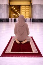 Janamaz Prayer Mat Turkey Soft Velvet | Namaz Mat, Janimaz Namaz Aasan, Islamic Prayer Rug for Salah | 44x27 Inch (Ruby) - Image 5