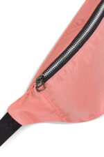 Unisex Waist Pack Travel Handy Hiking Zip Pouch Elegant Style Document Money Phone Belt Sport Bag Bum Bag for Men and Women Nylon Adjustable Strap (Peach Pink Metal Zip) - Image 4