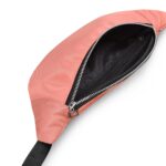 Unisex Waist Pack Travel Handy Hiking Zip Pouch Elegant Style Document Money Phone Belt Sport Bag Bum Bag for Men and Women Nylon Adjustable Strap (Peach Pink Metal Zip) - Image 5