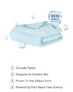 Doctor Towels Banana Super Light Weight Terry Towels, 400 GSM | Clinically Tested to Help Reduce Acne | Designed for Sensitive Skin | Super Soft Towels for Bath Large Size Pack of 1 - Delicate Blue - Image 3