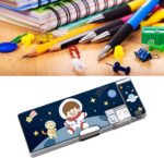 KiddieWorld Magnetic School Students Pencil Box, Inbuilt Sharpenar Cute Cartoon Stationary Compass for Boys, Double Side Geometry Case for Kids, Best for Gifts (Space Compass 3) - Image 7