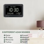 Azan Clock, Automatic Worldwide Digital 8 Azan Prayer Sounds Muslim Prayer Clock for (Black) - Image 3