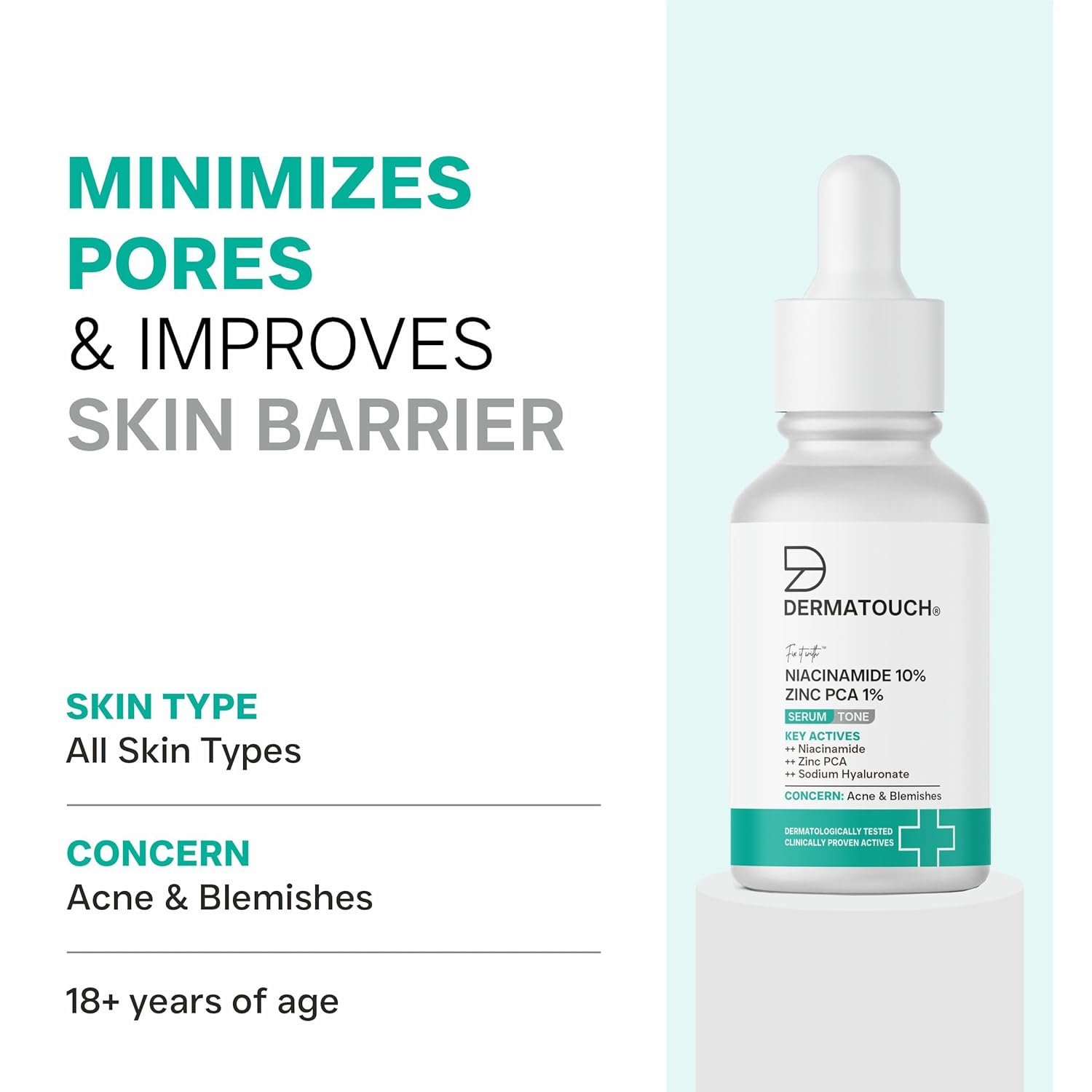 DERMATOUCH Niacinamide 10% + Zinc PCA 1% Serum For Men and Women | Face Serum For Acne, Blemishes & Oil Control | Suitable For All Skin Types | 10ml - Image 5