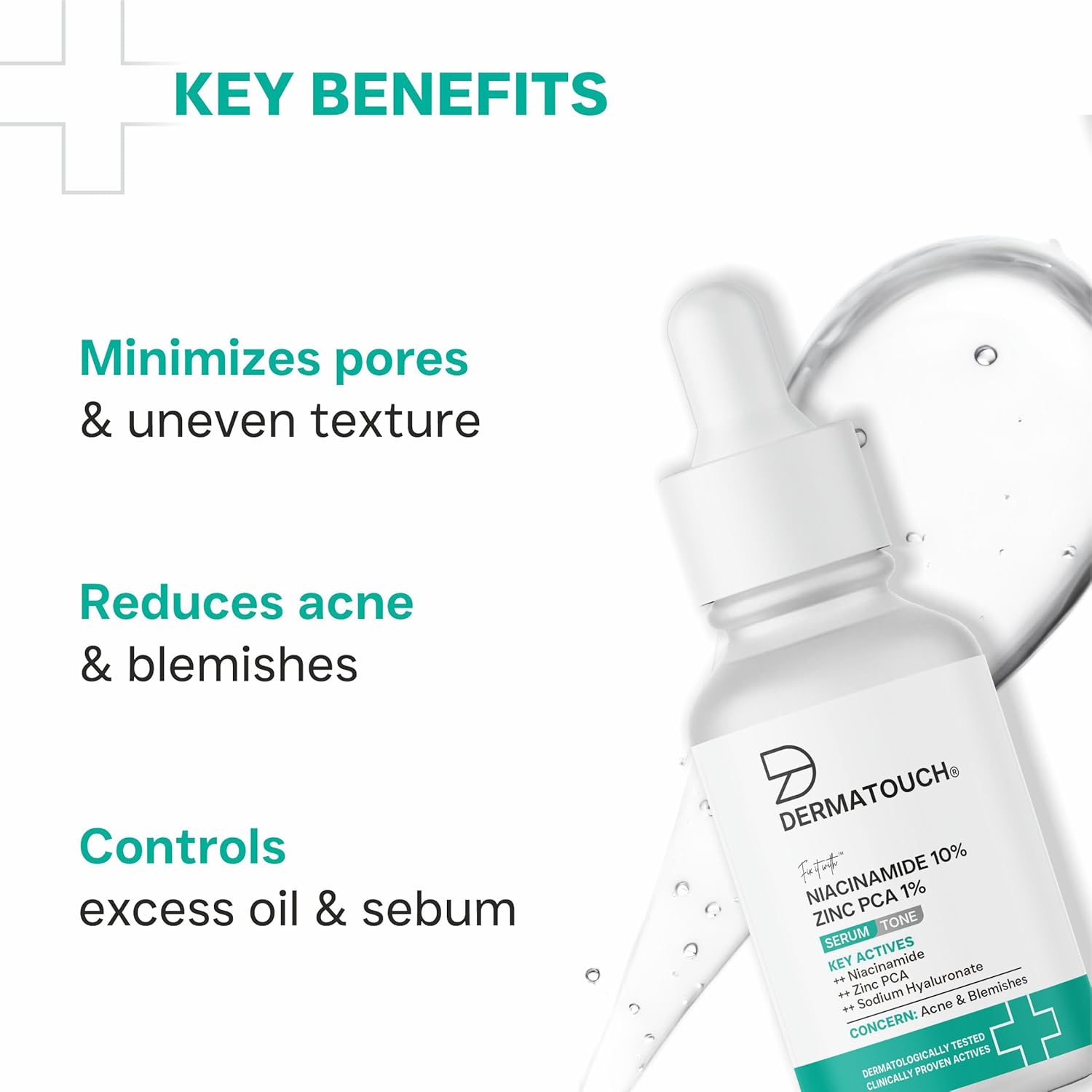DERMATOUCH Niacinamide 10% + Zinc PCA 1% Serum For Men and Women | Face Serum For Acne, Blemishes & Oil Control | Suitable For All Skin Types | 10ml - Image 6