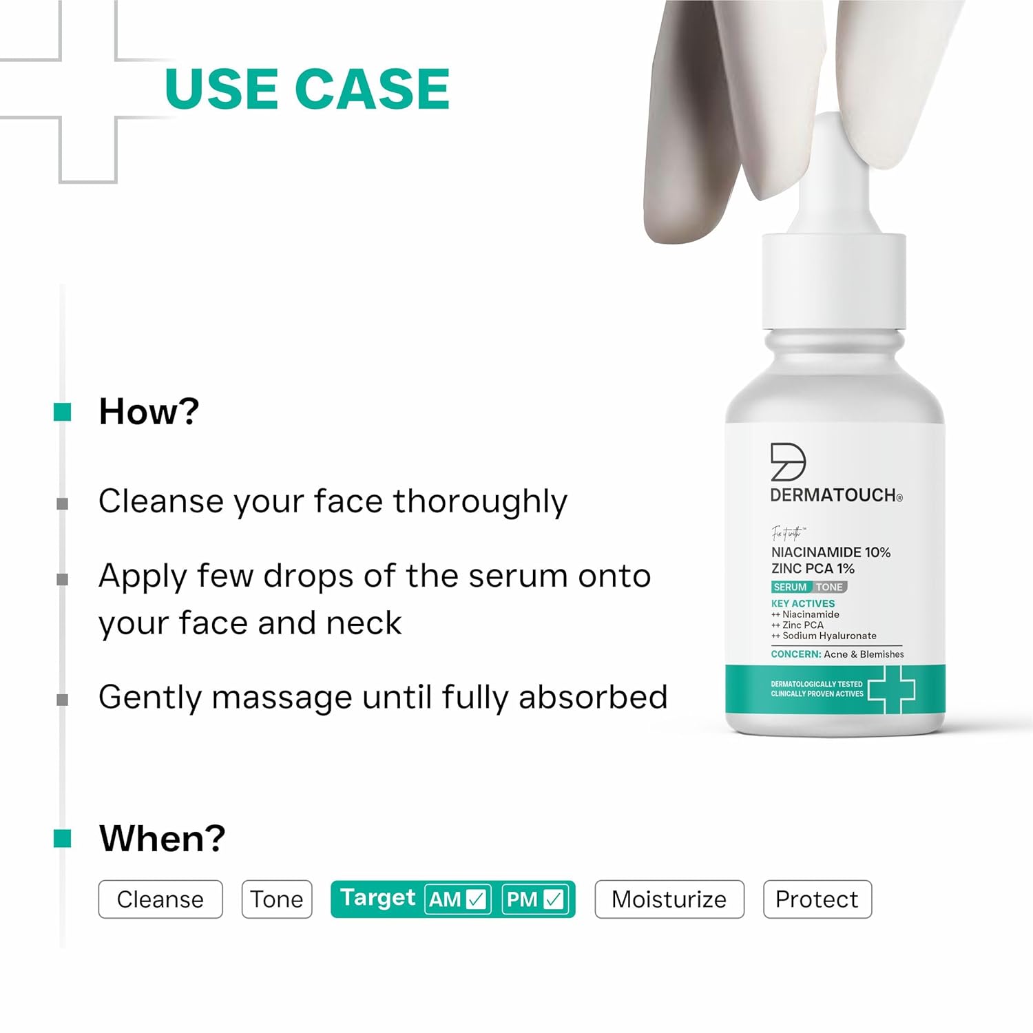 DERMATOUCH Niacinamide 10% + Zinc PCA 1% Serum For Men and Women | Face Serum For Acne, Blemishes & Oil Control | Suitable For All Skin Types | 10ml - Image 8