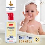 LuvLap Baby Wash & Shampoo -400ml, Milky Soft Head to Toe Wash With Oatmeal & Shea Butter, Paraben Free, Tear Free, Rich Moisturised Skin & Soft Hair, 2 in 1 Baby Body Wash, Dermatologically Tested - Image 3