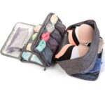 Undergarments Underwear Organizer Waterproof Travel Packing Toiletry Makeup Bag Fashion Portable Multi-Functional Travel Organizer Cosmetic Luggage Storage Case Pouch (Grey) - Image 3