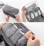 Undergarments Underwear Organizer Waterproof Travel Packing Toiletry Makeup Bag Fashion Portable Multi-Functional Travel Organizer Cosmetic Luggage Storage Case Pouch (Grey) - Image 4