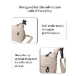 Crossbody Sling Bags for Women | Adjustable Strap Half Moon Sling Bag, Water Resistant Crescent Crossbody Travel Purse, Stylish Fanny & Waist Handbag (Beige) - Image 4