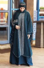 Pink Abaya Beads & Stoned Burqa For Women Modest Wear Islamic Naqab stylish Farasha - Image 5