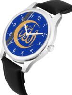 KIARVI GALLERY Men’s Analog Casual Wrist Watch – Classic Stylish Design for Office & Casual Wear Design No BLU AVIO Islamic_BLK LTHR - Image 3