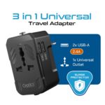 Ceptics 3 in 1 Universal Charger Adapter – Universal Travel Adapter All in One with 2 USB-A Ports (2.4A), 100-250V Compatibility – Compact International Travel Adapter (White) - Image 3