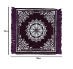 Zesture Weaved Velvet Prayer Mat - Premium Meditation & Pooja Rug, Size 22 x 22 Inches, Pack of 2 (Wine) - Image 3