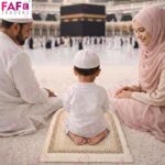 FAF Girl & Boy Velvet Prayer Mat | Children janamaz Prayer Rug for Kids (Upto 3 Years) | Soft Thick Namaz Mat, Portable Travel Janemaaz | Mussalla for Home, Mosque & Ramzan, Hajj and Umrah (Cream) - Image 6