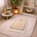 FAF Girl & Boy Velvet Prayer Mat | Children janamaz Prayer Rug for Kids (Upto 3 Years) | Soft Thick Namaz Mat, Portable Travel Janemaaz | Mussalla for Home, Mosque & Ramzan, Hajj and Umrah (Cream) - Image 7