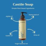 Tattvalogy Pure Castile Liquid Soap 200ml — Natural Body Wash, Face Wash & All-Purpose Cleaner | Coconut, Olive, Hemp & Jojoba Oil | No SLS, No Paraben | Vegan, Biodegradable | 18-in-1 Uses - Image 3