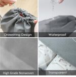 Shoeshine Shoe Bag 6 Pcs Travel Storage & Organizer Carry Bags, Travelling Essential Clear Window Drawstring Shoes Pouches for Men and Women Footwear Packing - Image 4