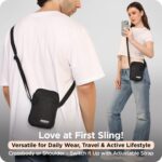 Supervek Sling Bag For Man – Travel Water Resistant Crossbody Mobile Sling Bag For Men And Women with Adjustable Strap, Travel Sling Mini Bag for Passport, Phone, Wallet & Daily Essentials, Black - Image 4