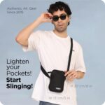 Supervek Sling Bag For Man – Travel Water Resistant Crossbody Mobile Sling Bag For Men And Women with Adjustable Strap, Travel Sling Mini Bag for Passport, Phone, Wallet & Daily Essentials, Black - Image 7