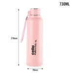 Cello Puro Steel-X Benz with Inner Steel and Outer Plastic Water Bottle, 730 ml (Pink) - Image 5