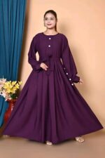 H R COLLECTION Women’s Black Abaya with Niqab Set – Modest Islamic Burqa Dress, Full Coverage Abaya Gown with Belt, Button Detail, Flowy Dubai Style Free Size (S–XXL) for Eid, Prayer & Daily Wear - Image 6