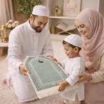 FAF Girl & Boy Velvet Prayer Mat | Children janamaz Prayer Rug for Kids (Upto 3 Years) | Soft Thick Namaz Mat, Portable Travel Janemaaz | Mussalla for Home, Mosque & Ramzan, Hajj and Umrah (Grey) - Image 6