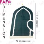 FAF Green & Red Couple Janamaz Set of 2 with Heart Design | Soft Velvet Prayer Mats | Islamic Prayer Rugs for Nikah, Ramadan, Hajj & Umrah | Muslim Prayer Mat Set - Image 3
