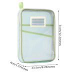 Nylon Document Bag with Zipper Light Transparent Mesh File Bag Pouch with Strap for Books A4 Documents Organizer (2, Green&Blue) - Image 4