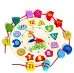 Montessori Wooden Learning Clock with Bead Lace, Educational Digital Analog Numbers, Shape & Color Learning Montessori Toy for Kids (Pack of 1, Multicolor) - Image 4