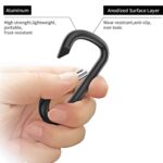 20-Pack Aluminum Carabiner Clips D-Ring Hook Keychain | Lightweight Locking Buckle for Camping, Hiking, Backpack, Water Bottles, Key Holders & Outdoor Gear (Black) - Image 3