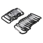 20-Pack Aluminum Carabiner Clips D-Ring Hook Keychain | Lightweight Locking Buckle for Camping, Hiking, Backpack, Water Bottles, Key Holders & Outdoor Gear (Black) - Image 5