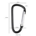 20-Pack Aluminum Carabiner Clips D-Ring Hook Keychain | Lightweight Locking Buckle for Camping, Hiking, Backpack, Water Bottles, Key Holders & Outdoor Gear (Black) - Image 6
