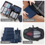 Lubardy 7 Set Packing Cubes For Suitcases Foldable Travel Luggage Packing Organizers With Laundry Bag & Shoe Bag For Women Men Lightweight Travel Packing Cubes, Navy, One Size (Nylon), Blue - Image 6