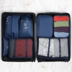 Lubardy 7 Set Packing Cubes For Suitcases Foldable Travel Luggage Packing Organizers With Laundry Bag & Shoe Bag For Women Men Lightweight Travel Packing Cubes, Navy, One Size (Nylon), Blue - Image 8