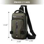 JBB Waterproof Sling Bag Crossbody Backpack for Men Women Multipurpose Waist Pack with USB Charging Port for Hiking Walking Black, Black, Modern - Image 4