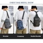 JBB Waterproof Sling Bag Crossbody Backpack for Men Women Multipurpose Waist Pack with USB Charging Port for Hiking Walking Black, Black, Modern - Image 5
