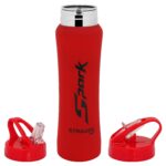 STRAUSS Spark Stainless-Steel Bottle | Leak-Proof Water Bottle | Water Bottle for Travel, Hiking, Trekking, Home, Office & School | Non-Toxic & BPA Free Steel Bottles | 750 ml,(Rubber Finish Red) - Image 5