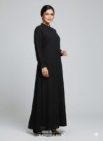 Women's Black Long Sleeve Button Front Burqa for women and girls chest is 44 inches and it is 56 inches long suitable up to 65kg body weight has NO DUPATTA - Image 4