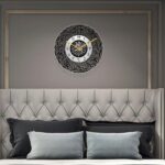 Round 12 Inch Islamic Calligraphy Wall Clock Muslim Eid Black and Silver|Home & Garden|Home Decor|Clocks|Wall Clocks - Image 3