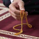 FAF Crystal Tasbeeh Manual Counter – 99 Islamic Prayer Beads | Tasbih for Muslims, Dhikr/Misbahah/Zikr Beads | Crystal Tasbeeh Mala for Men & Women, Ramadan & Eid Islamic Gift (in golden) - Image 4